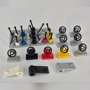 LEGO Lot 3 Vehicle Doors 9 Steering Wheels and 17 Antennas